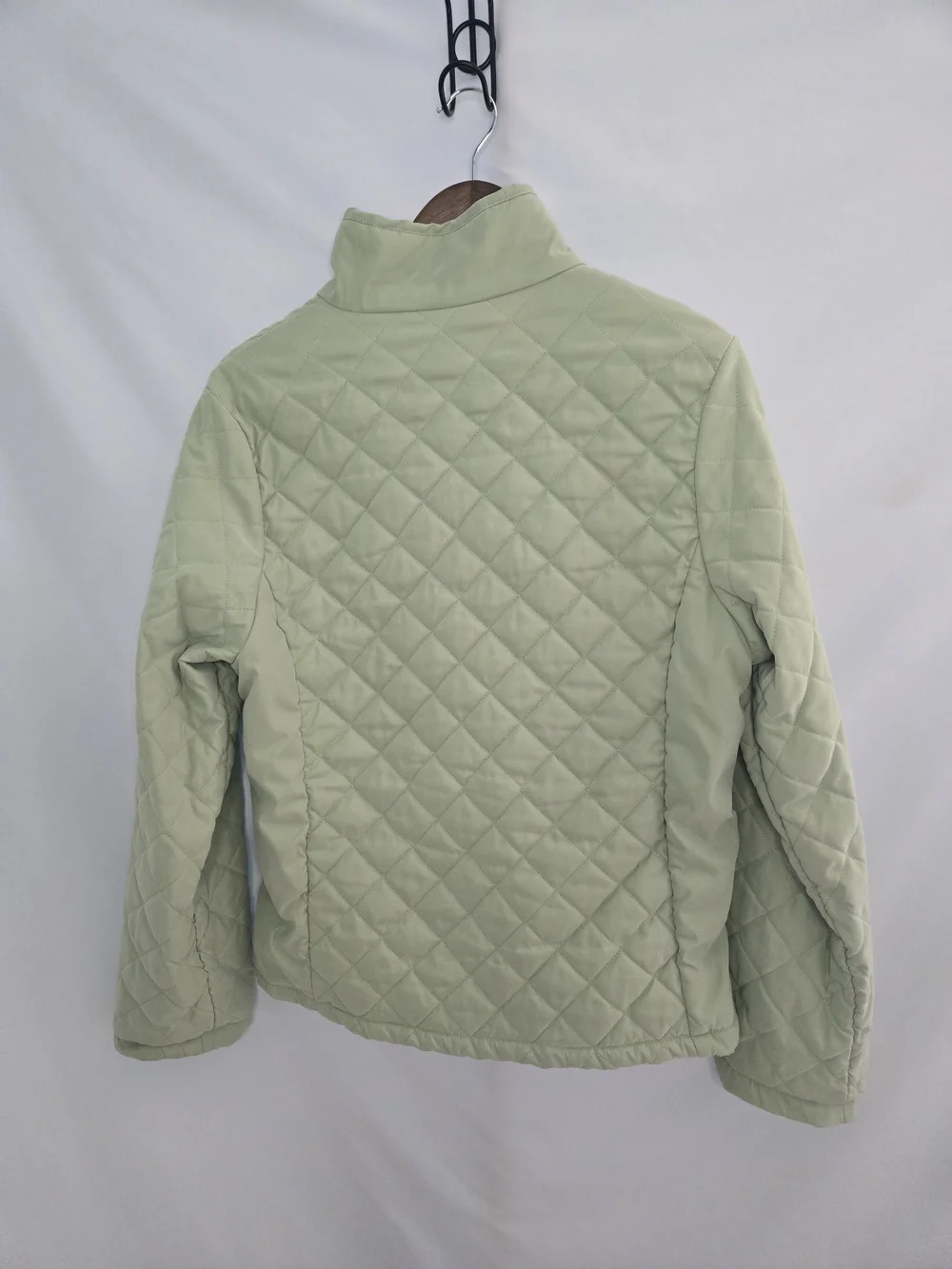 Natural Reflections Light Sage Quilted Zip Jacket Medium